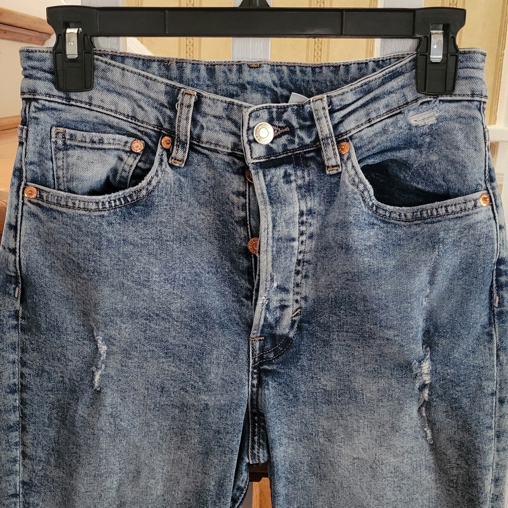 H&M & DENIM Blue Mom Jeans Ultra High Waist Size 6 - Picture 4 of 7